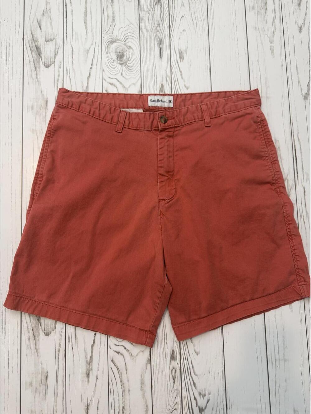 Saddlebred Men's Waist 34 in. Rust Coral Casual Shorts